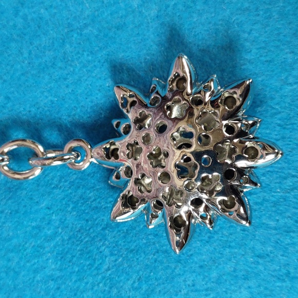 Crystal Studded Flower Shaped Purse Charm/ Keyring - Picture 4 of 5